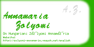 annamaria zolyomi business card